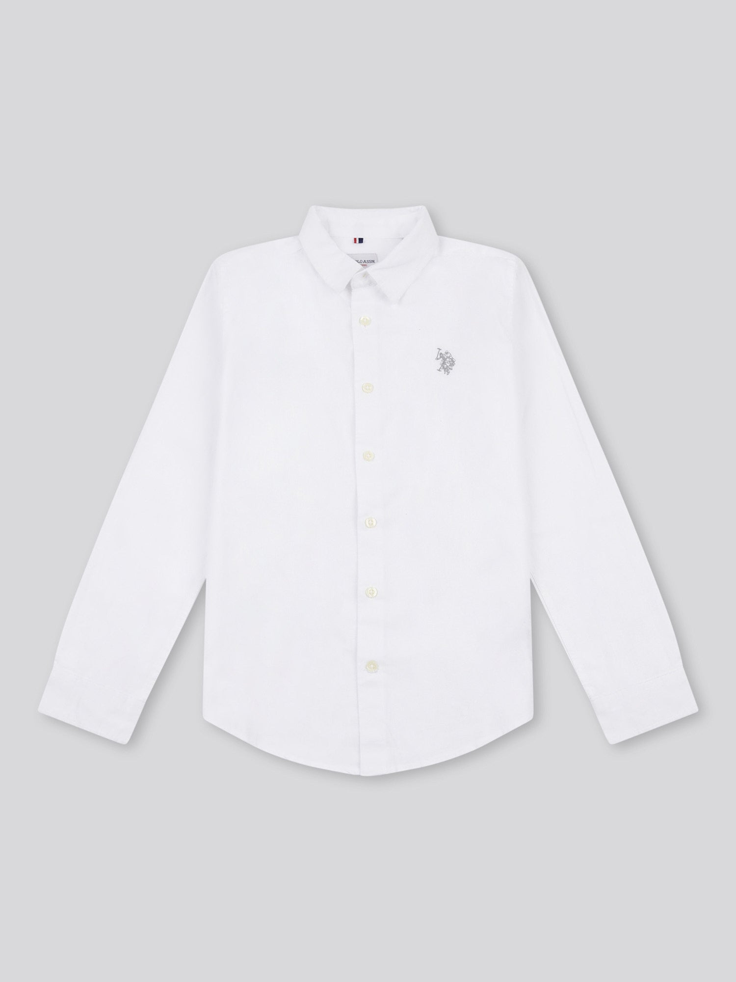 Boys Linen Blend Shirt in Bright White / Harbour Mist