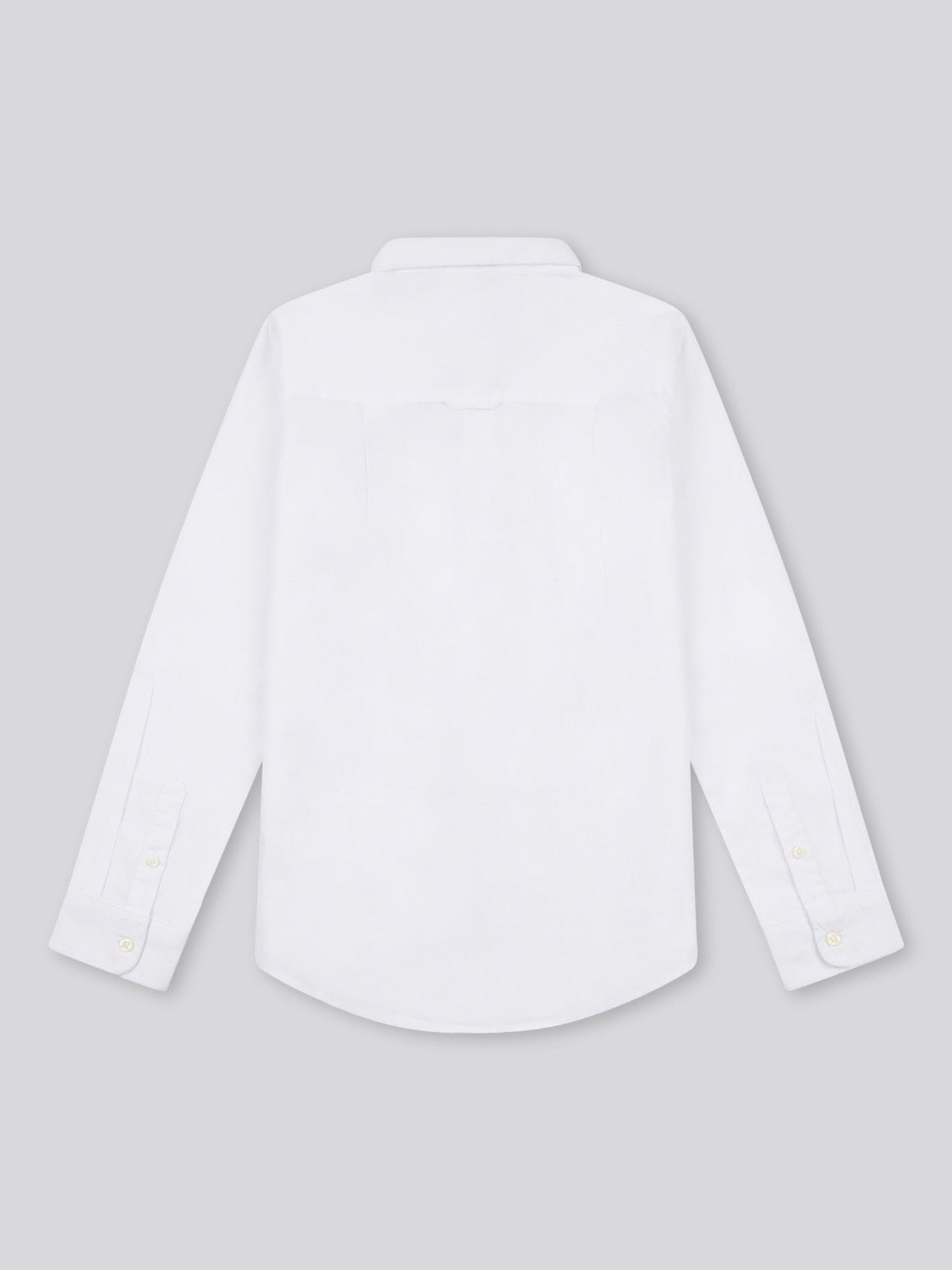 Boys Linen Blend Shirt in Bright White / Harbour Mist