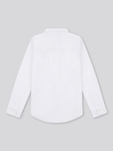 Boys Linen Blend Shirt in Bright White / Harbour Mist