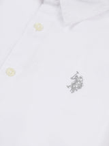 Boys Linen Blend Shirt in Bright White / Harbour Mist