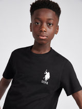 Boys Player 3 T-Shirt in Black Bright White DHM