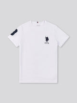 Boys Player 3 T-Shirt in White / Dark Sapphire Navy DHM