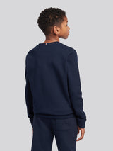 Boys Double Horsemen Crew in Dark Sapphire Navy / Haute Red DHM