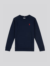 Boys Double Horsemen Crew in Dark Sapphire Navy / Haute Red DHM