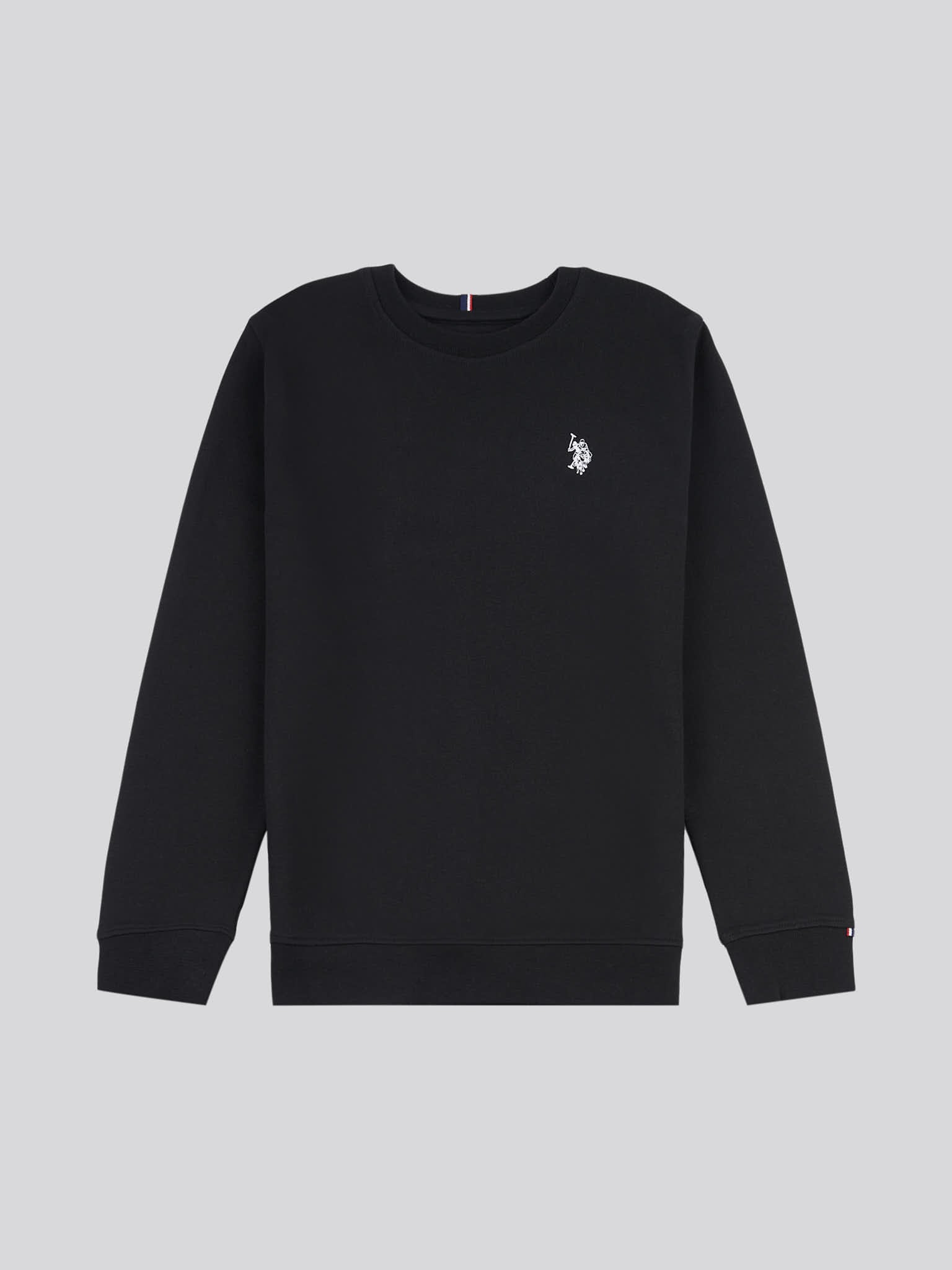 Boys Double Horsemen Crew in Black Bright White DHM