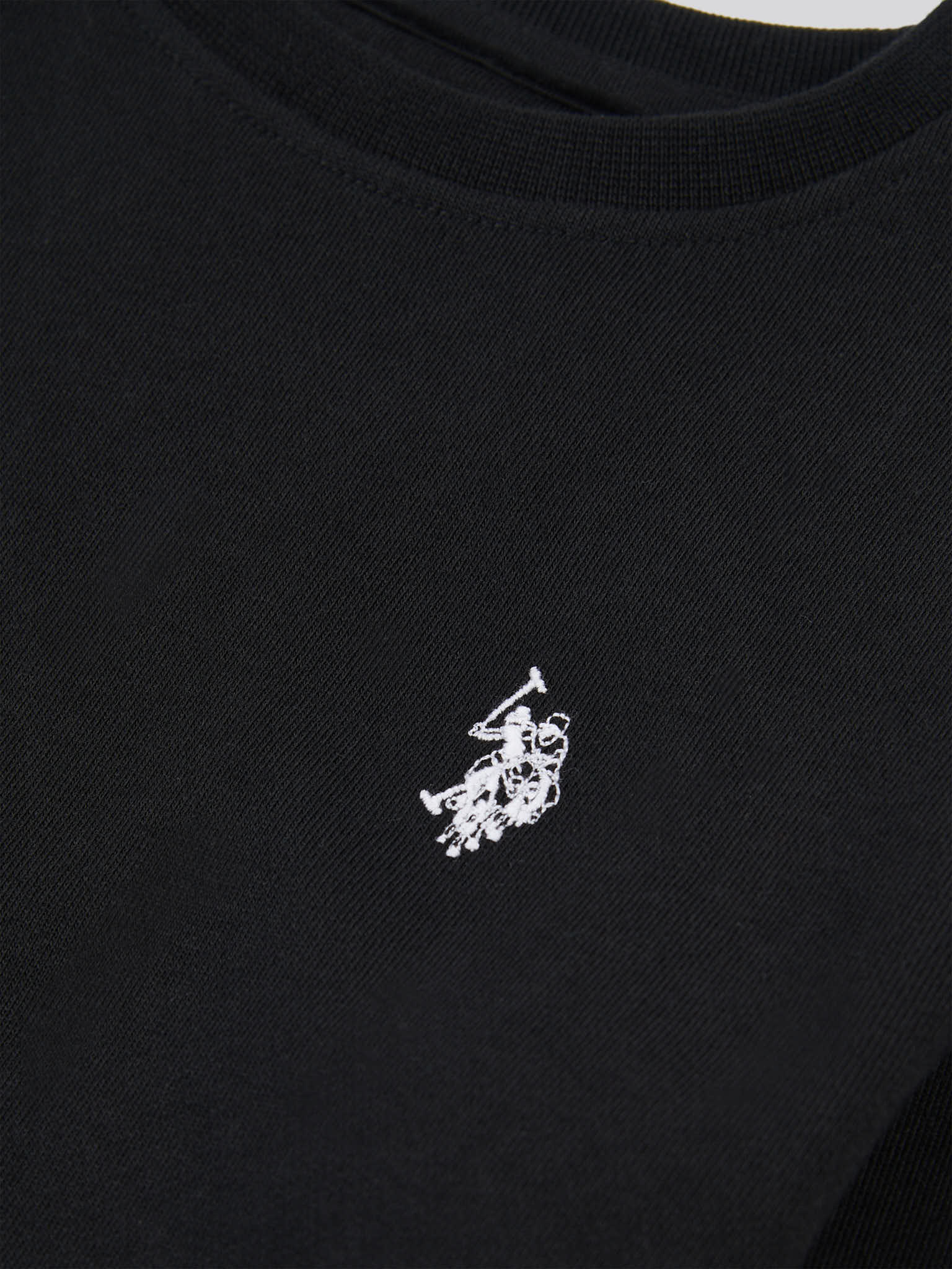 Boys Double Horsemen Crew in Black Bright White DHM