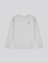 Boys Double Horsemen Crew in Mid Grey Marl