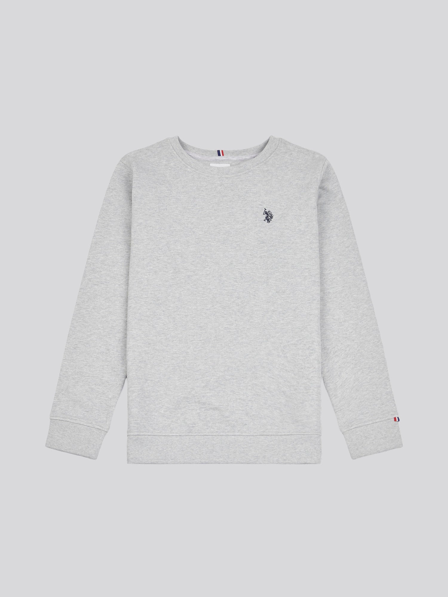 Boys Double Horsemen Crew in Mid Grey Marl