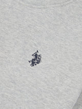 Boys Double Horsemen Crew in Mid Grey Marl