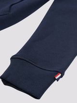 Boys Double Horsemen Brush Back Hoodie in Dark Sapphire Navy / Haute Red DHM