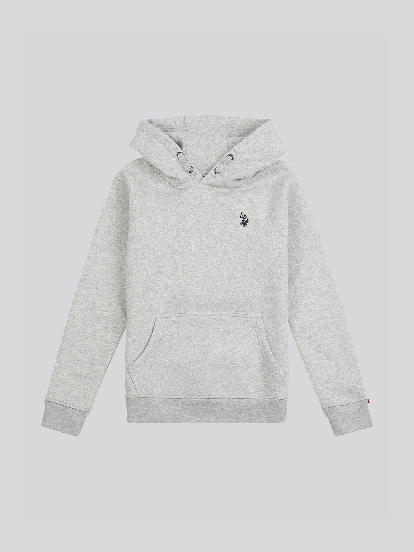Boys Double Horsemen Brush Back Hoodie in Mid Grey Marl