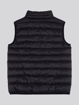 Boys Bound Quilted Gilet in Black Bright White DHM