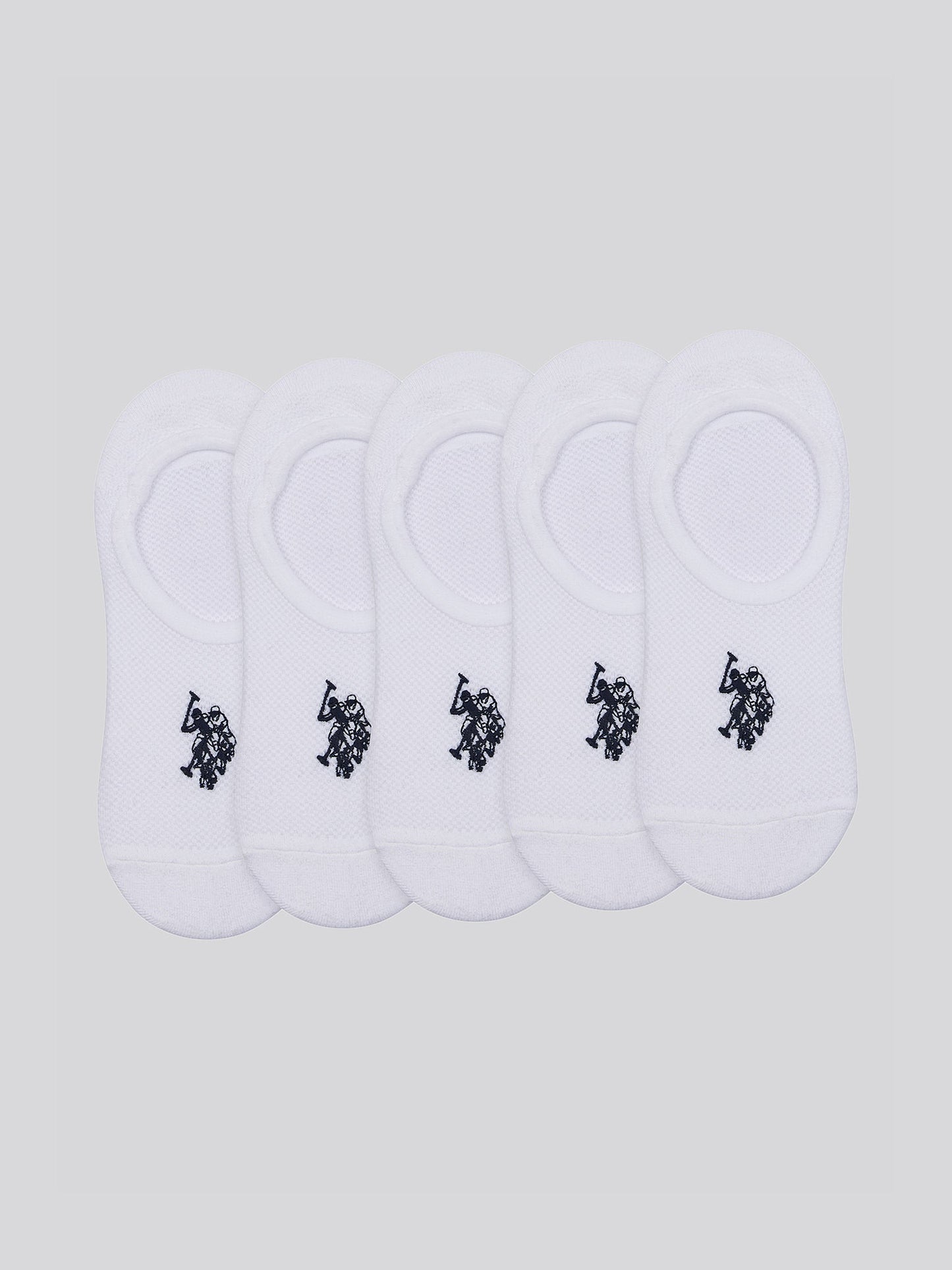 5 Pack Invisible Trainer Socks in Bright White