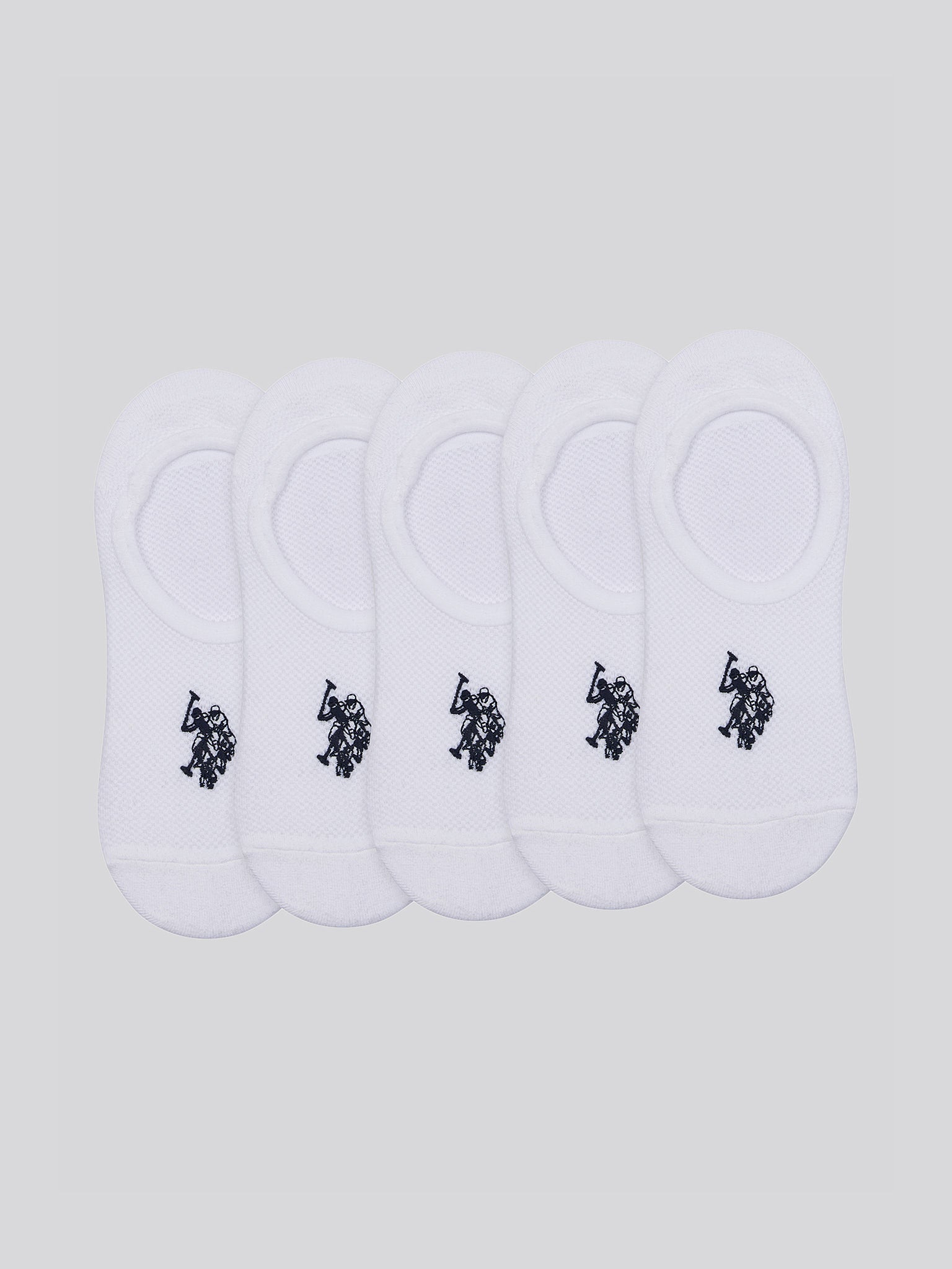 5 Pack Invisible Trainer Socks in Bright White