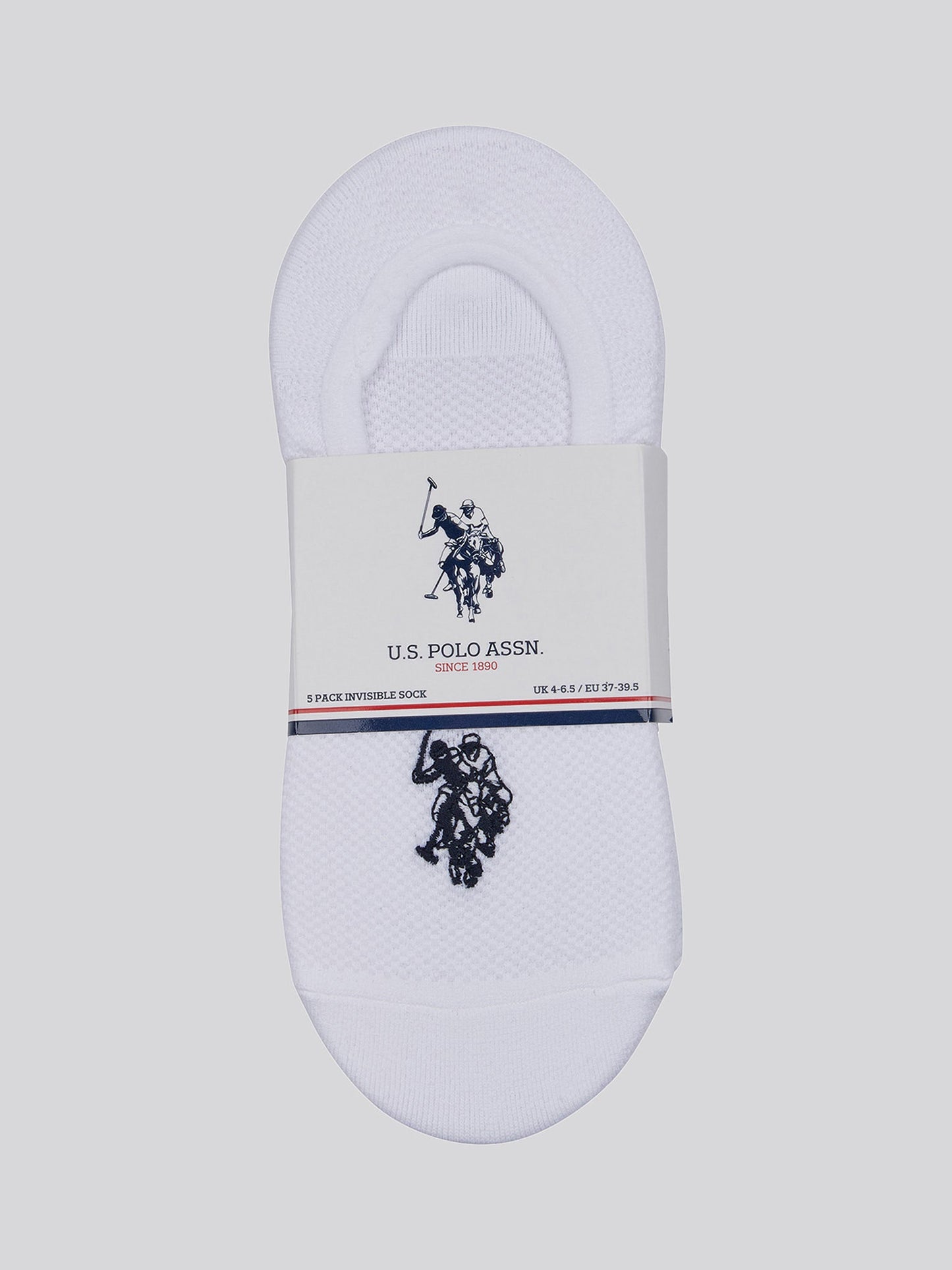 5 Pack Invisible Trainer Socks in Bright White