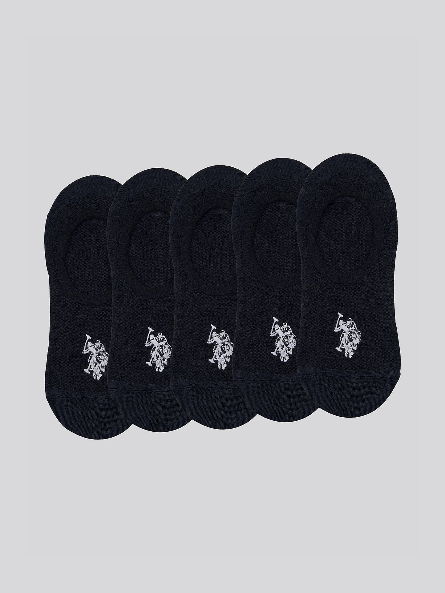 5 Pack Invisible Trainer Socks in Black
