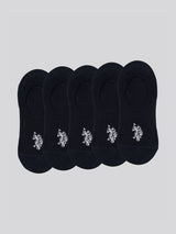 5 Pack Invisible Trainer Socks in Black