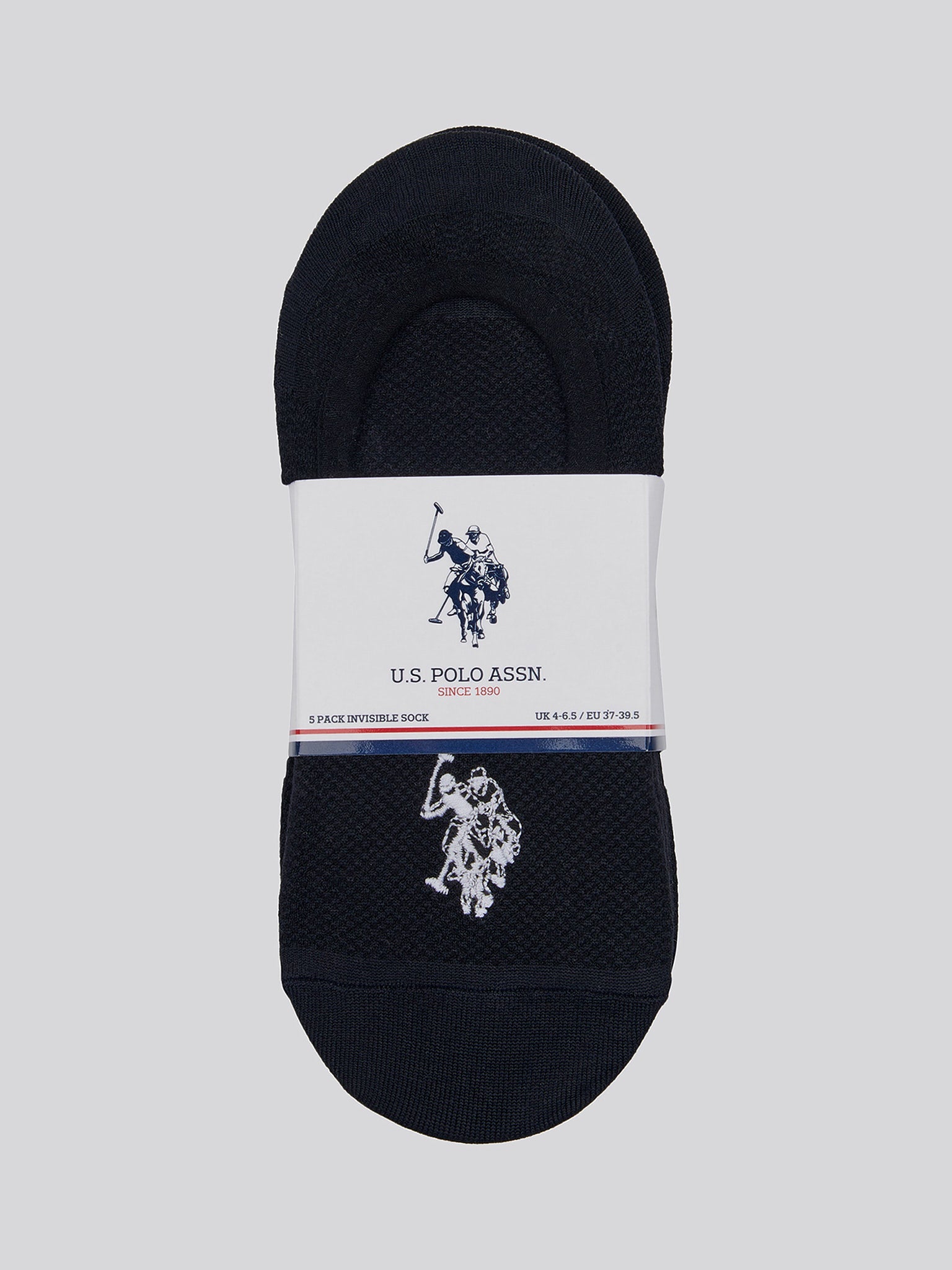 5 Pack Invisible Trainer Socks in Black