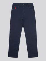 Boys Core 5 Pocket Trouser in Dark Sapphire Navy / Haute Red DHM