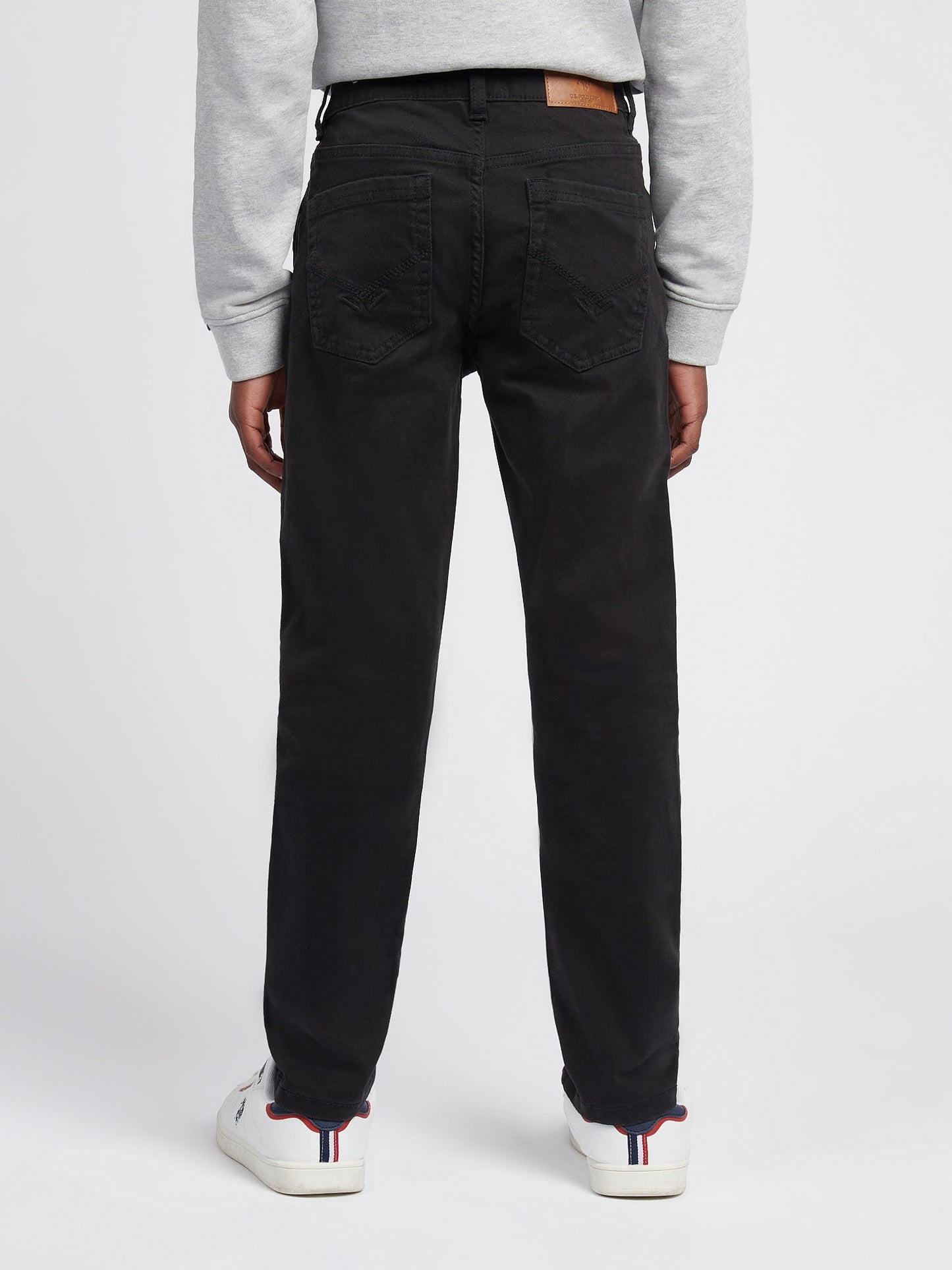 Boys Core 5 Pocket Trouser in Black Bright White DHM