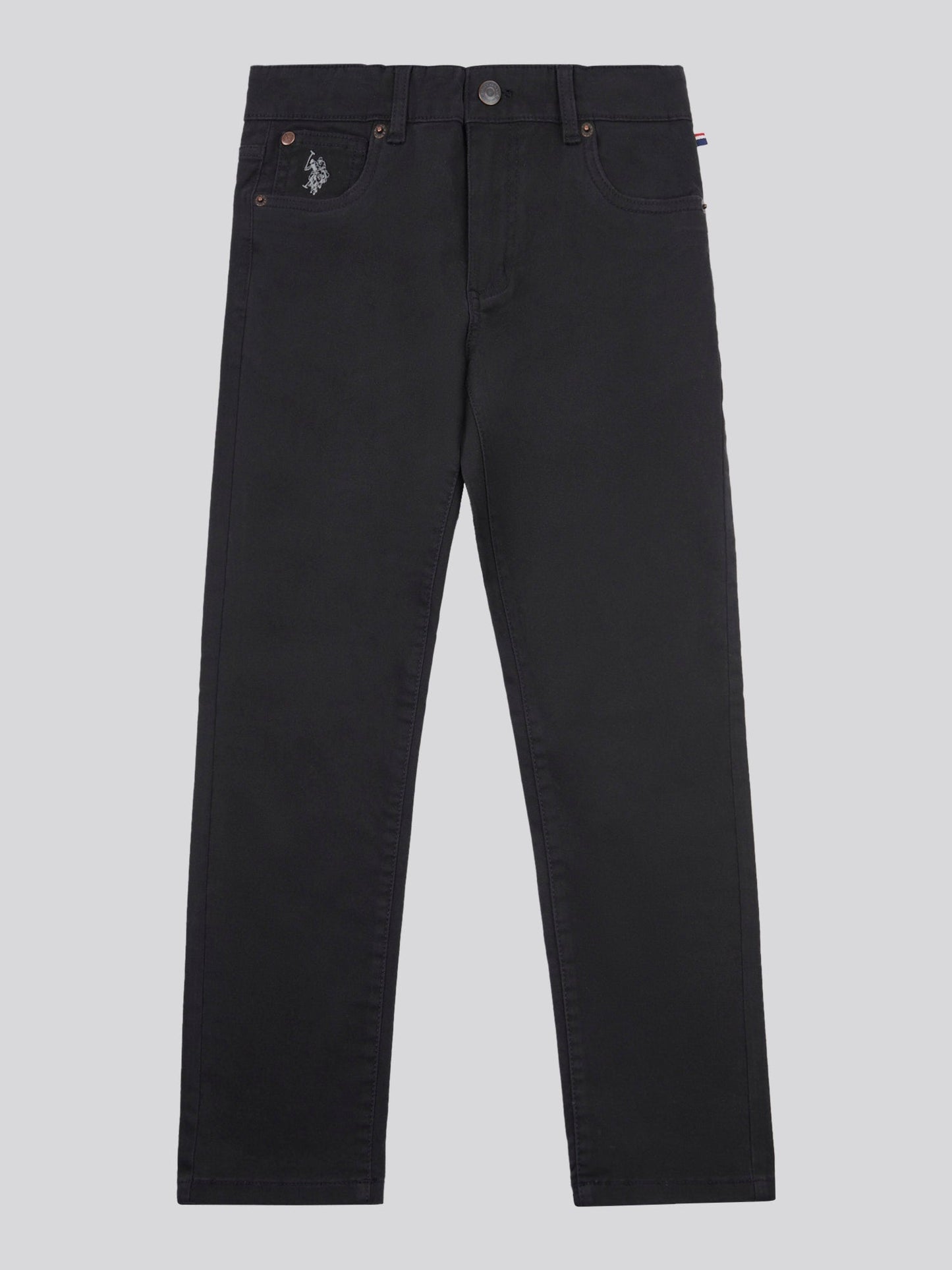 Boys Core 5 Pocket Trouser in Black Bright White DHM