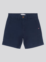 Boys Classic Chino Shorts in Dark Sapphire Navy / Haute Red DHM
