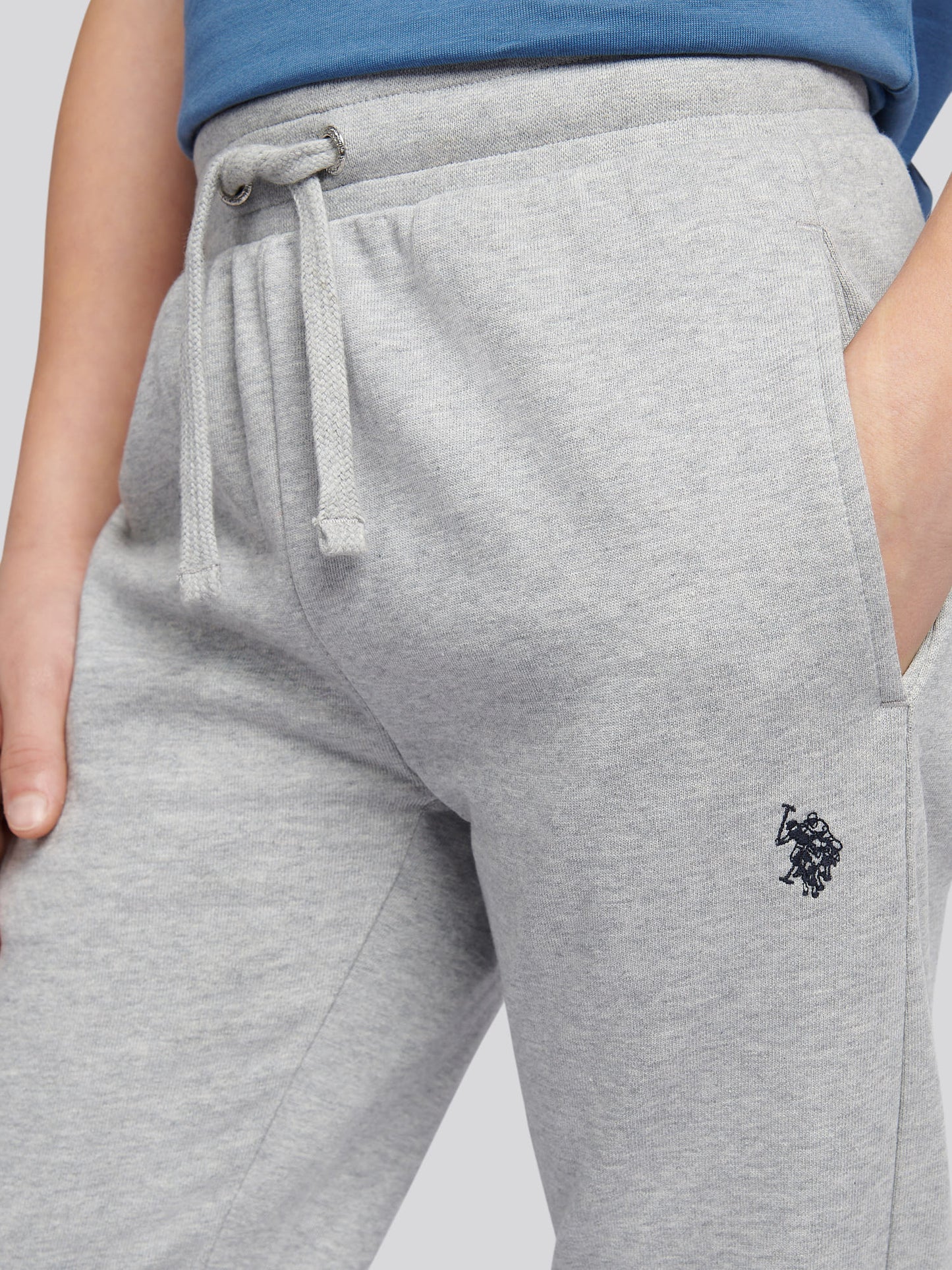 Boys Double Horsemen Jogger in Mid Grey Marl
