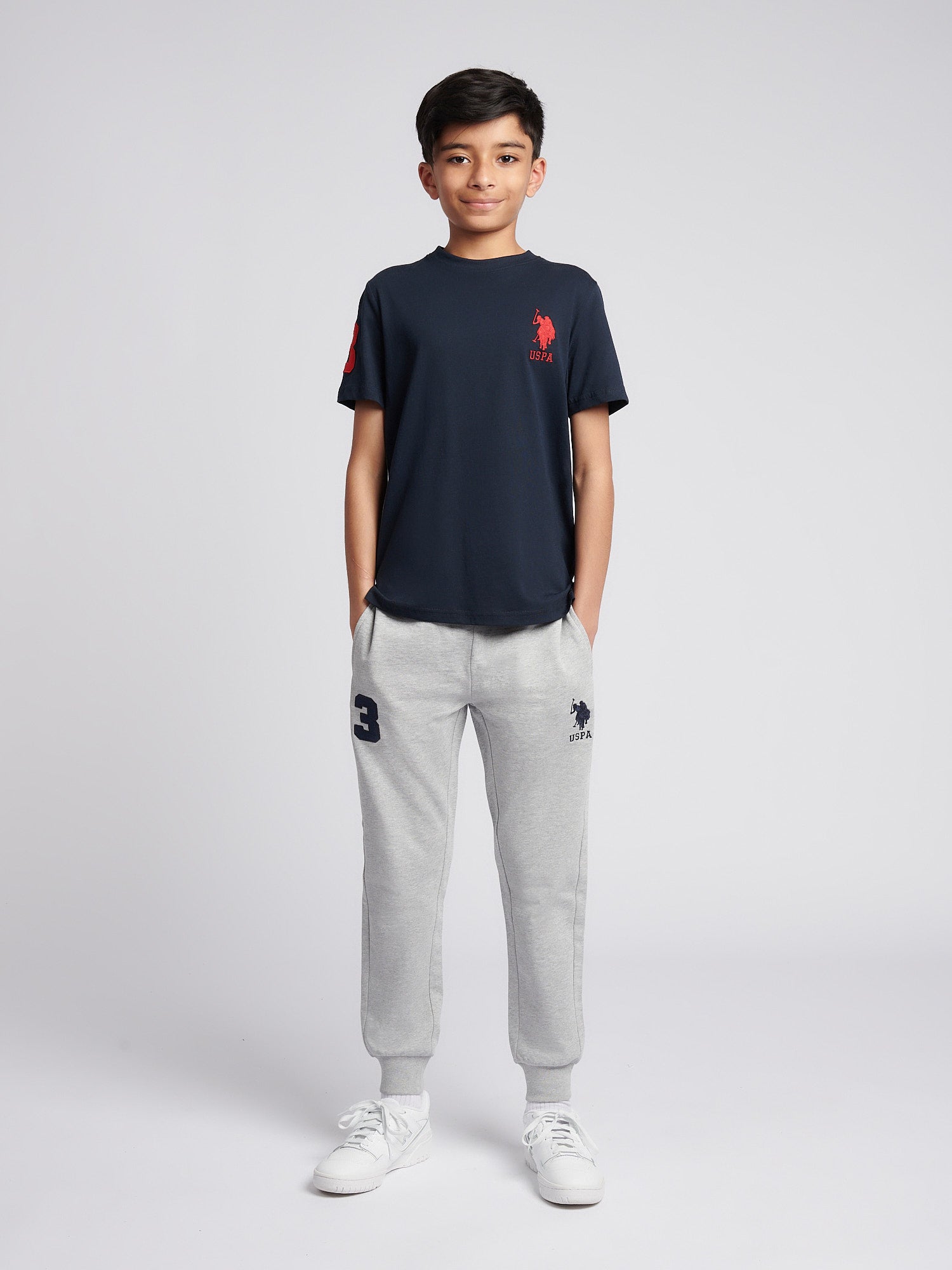Boys Player 3 Jogger in Mid Grey Marl