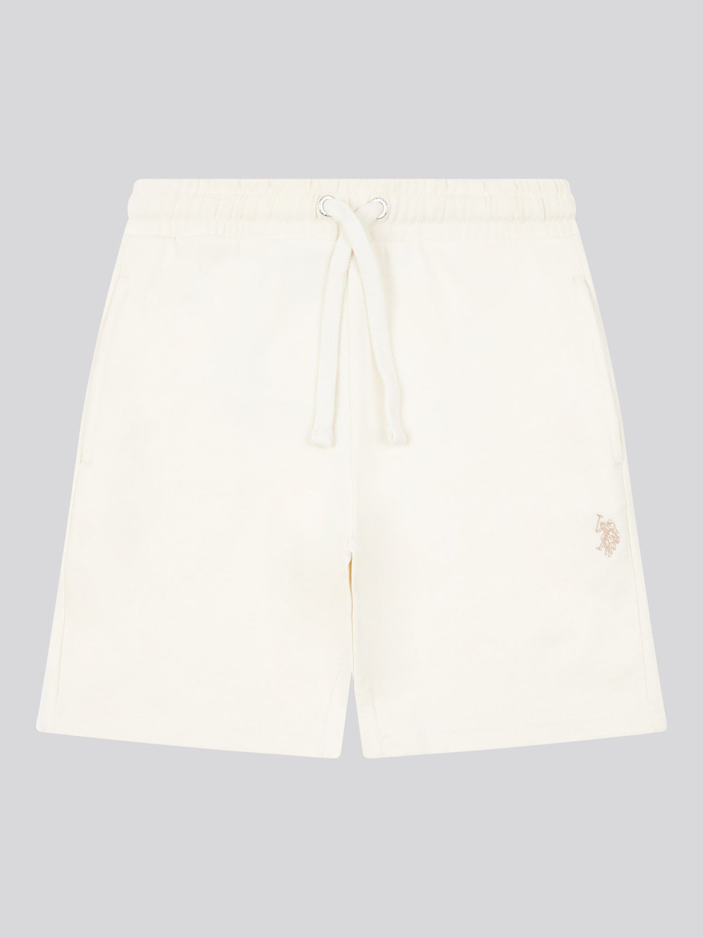 Boys Double Horsemen Sweat Short in Whisper White