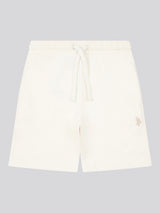Boys Double Horsemen Sweat Short in Whisper White