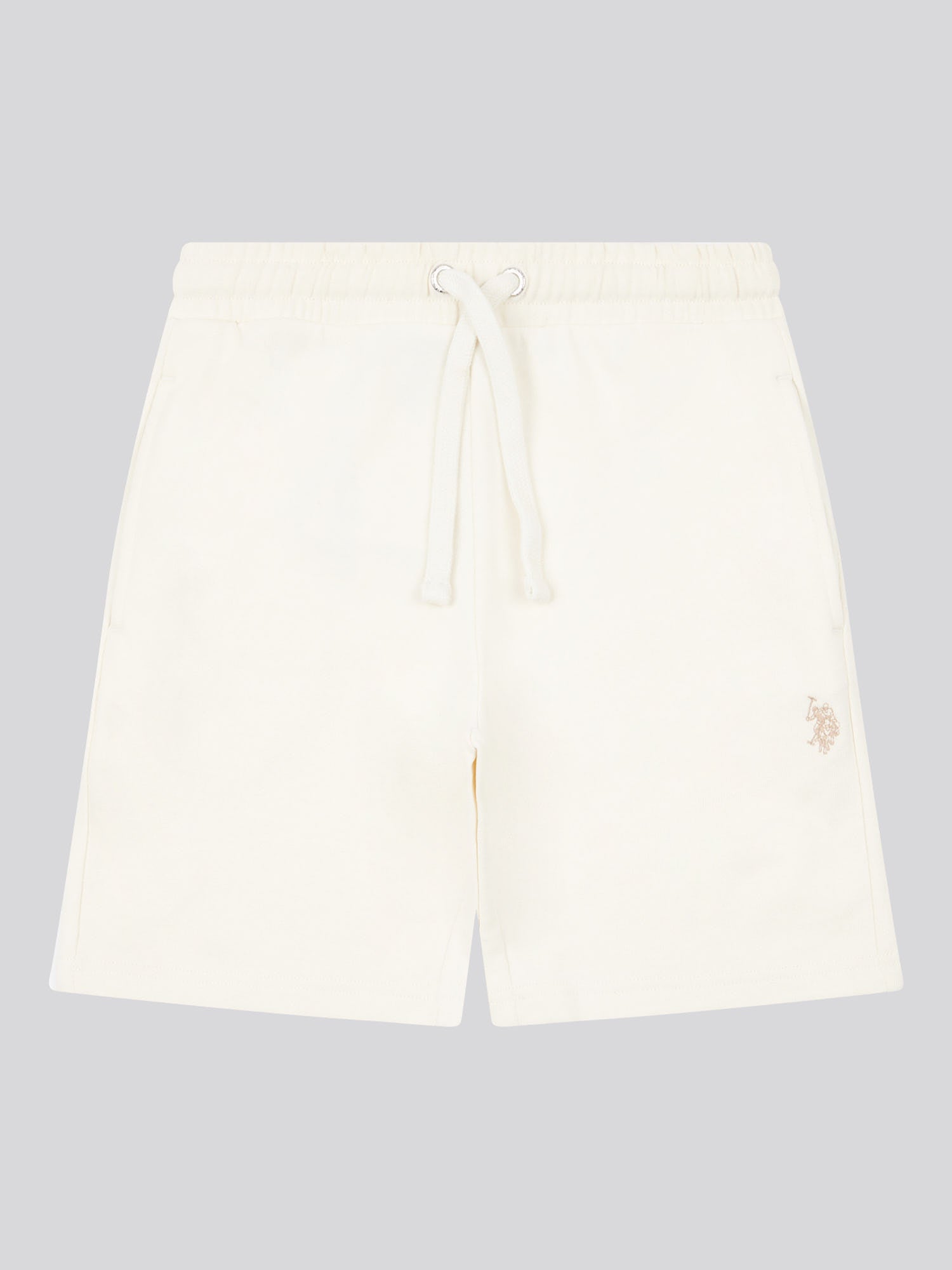 Boys Double Horsemen Sweat Short in Whisper White