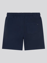 Boys Double Horsemen Sweat Short in Dark Sapphire Navy / Haute Red DHM
