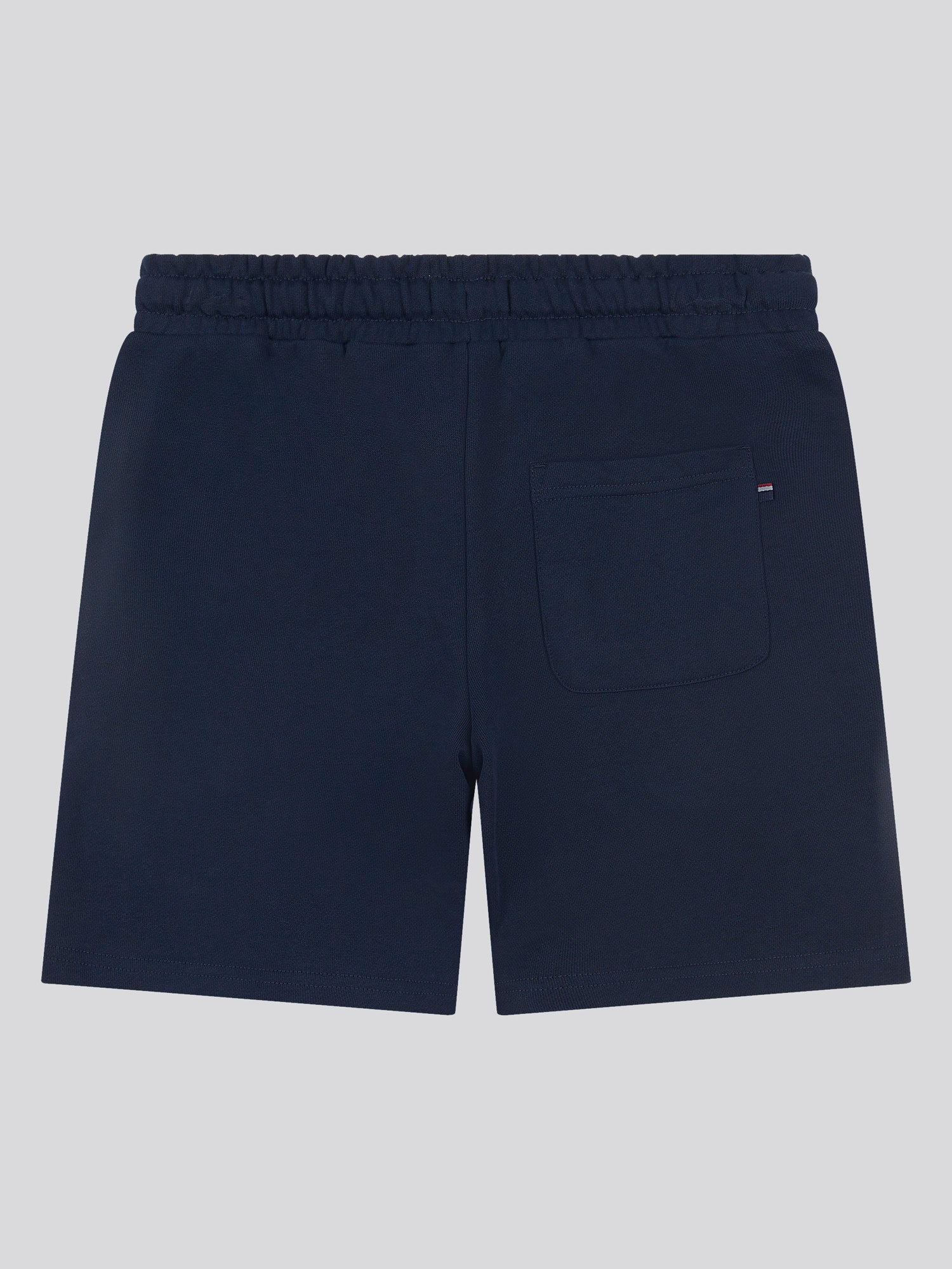 Boys Double Horsemen Sweat Short in Dark Sapphire Navy / Haute Red DHM