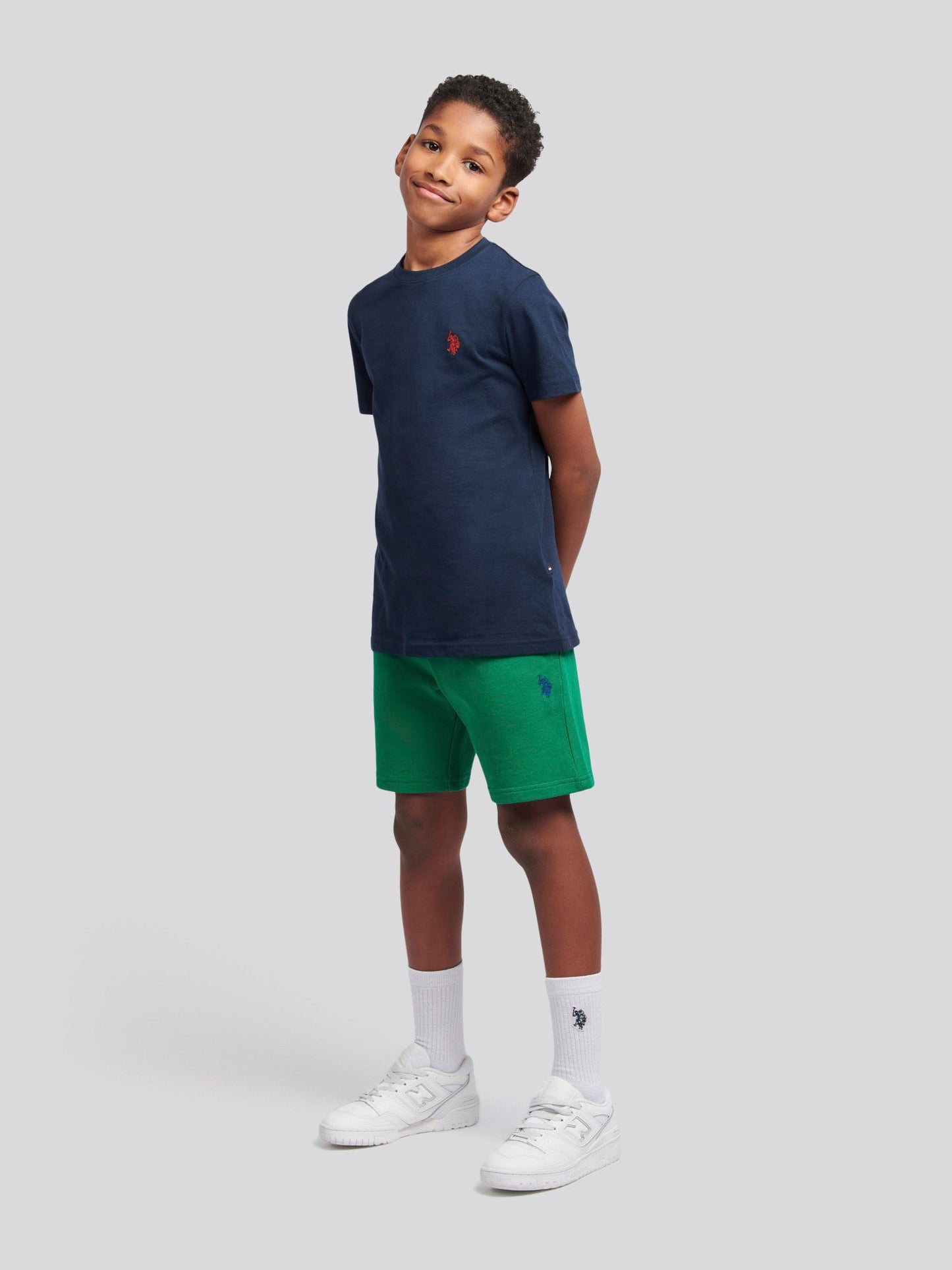 Boys Double Horsemen Sweat Short in Lush Meadow