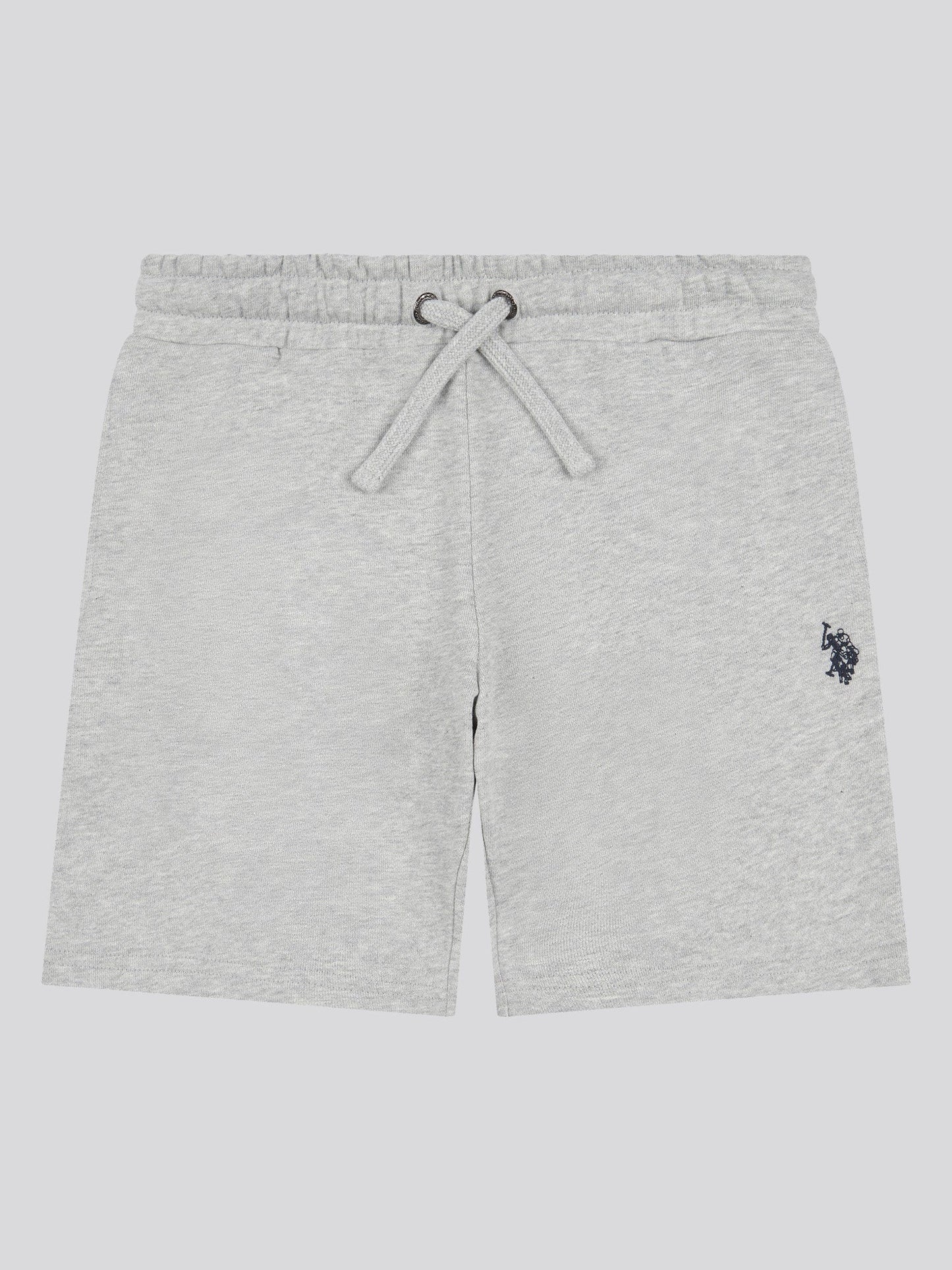 Boys Double Horsemen Sweat Short in Mid Grey Marl