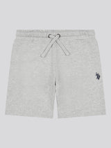 Boys Double Horsemen Sweat Short in Mid Grey Marl