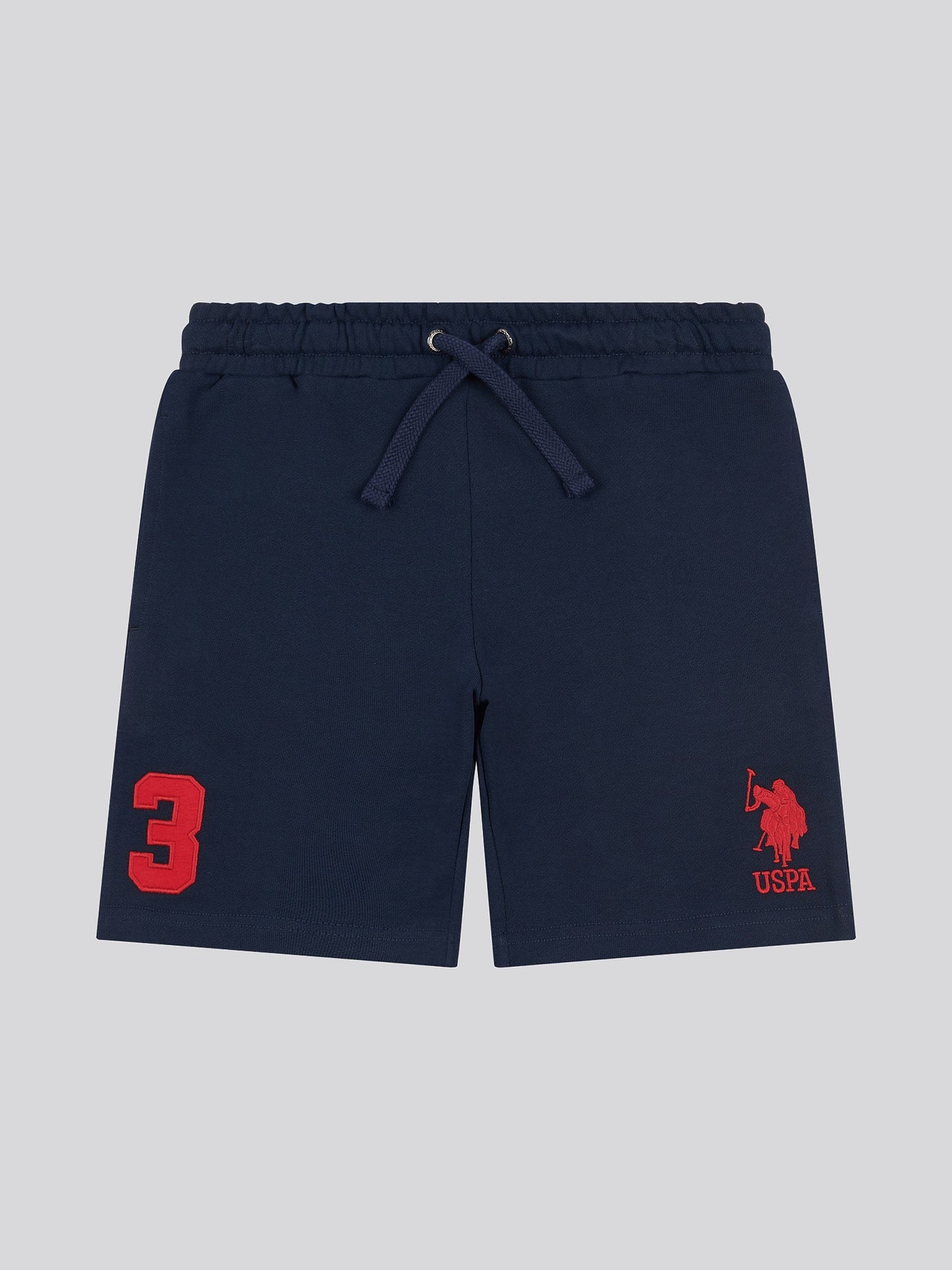 Boys Player 3 Sweat Short in Dark Sapphire Navy / Haute Red DHM