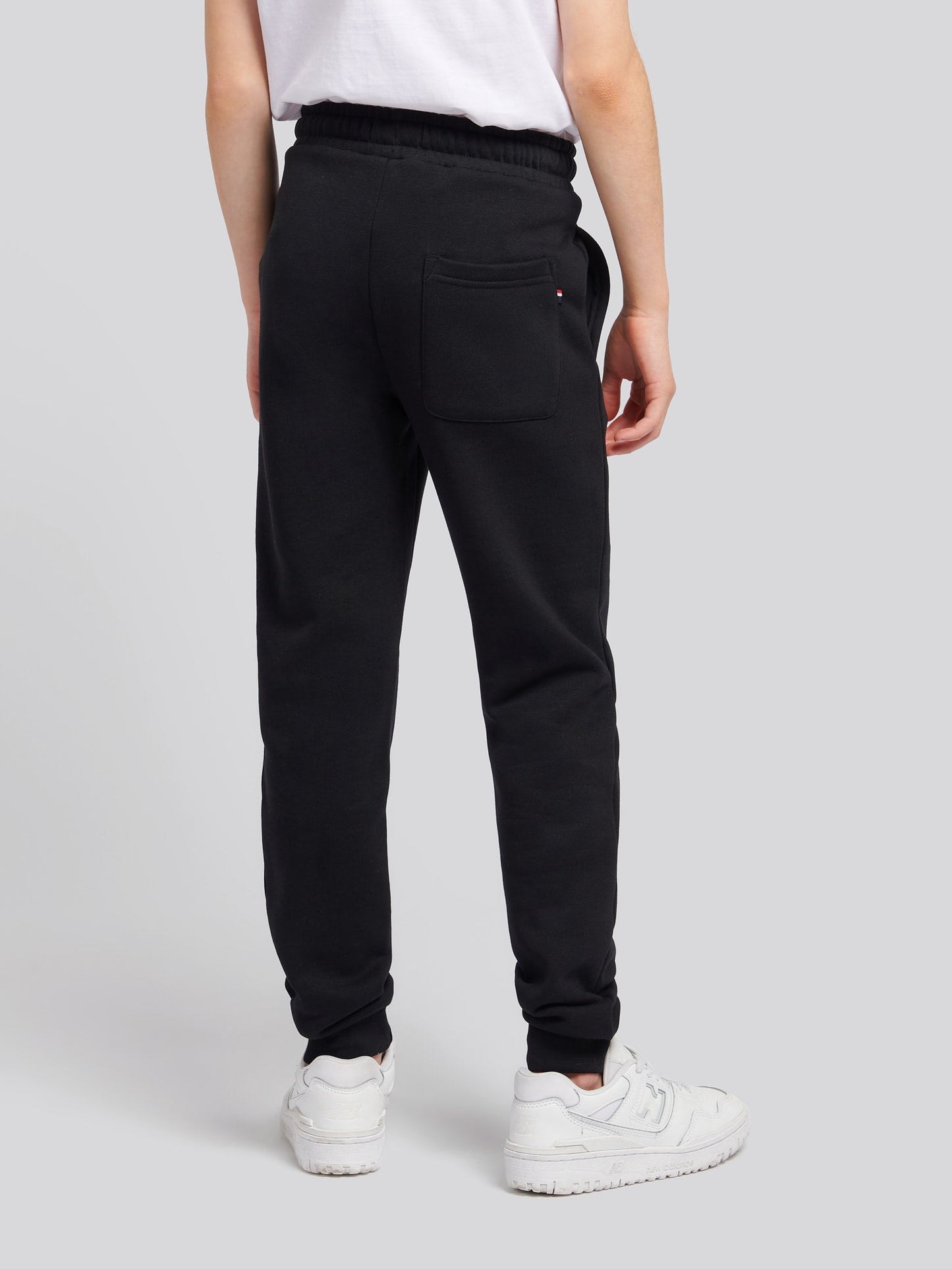 Boys Double Horsemen Joggers in Black Bright White DHM