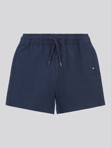 Boys Cotton Linen Deck Short in Dark Sapphire Navy
