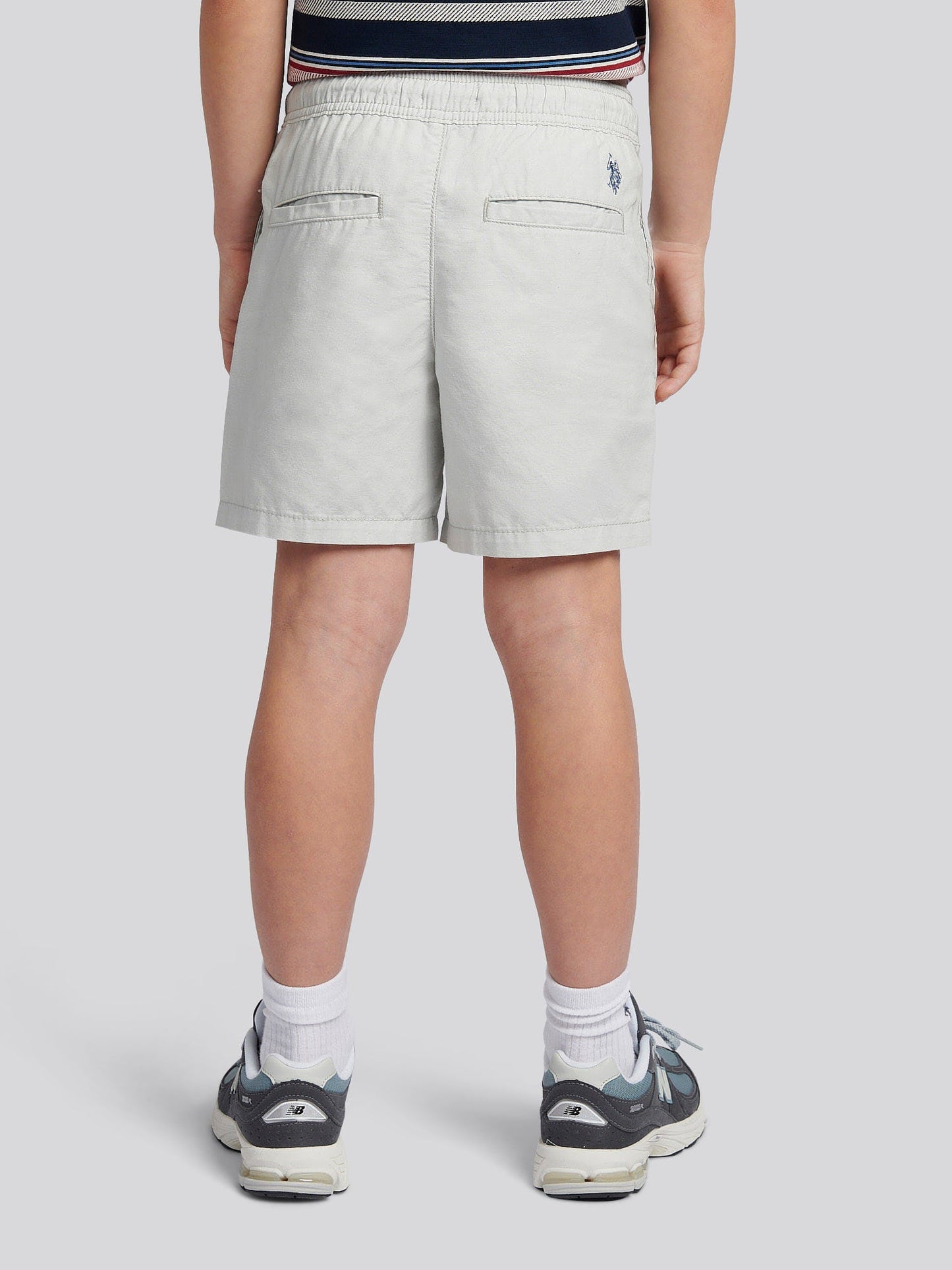 Boys Cotton Linen Deck Short in Northern Droplet