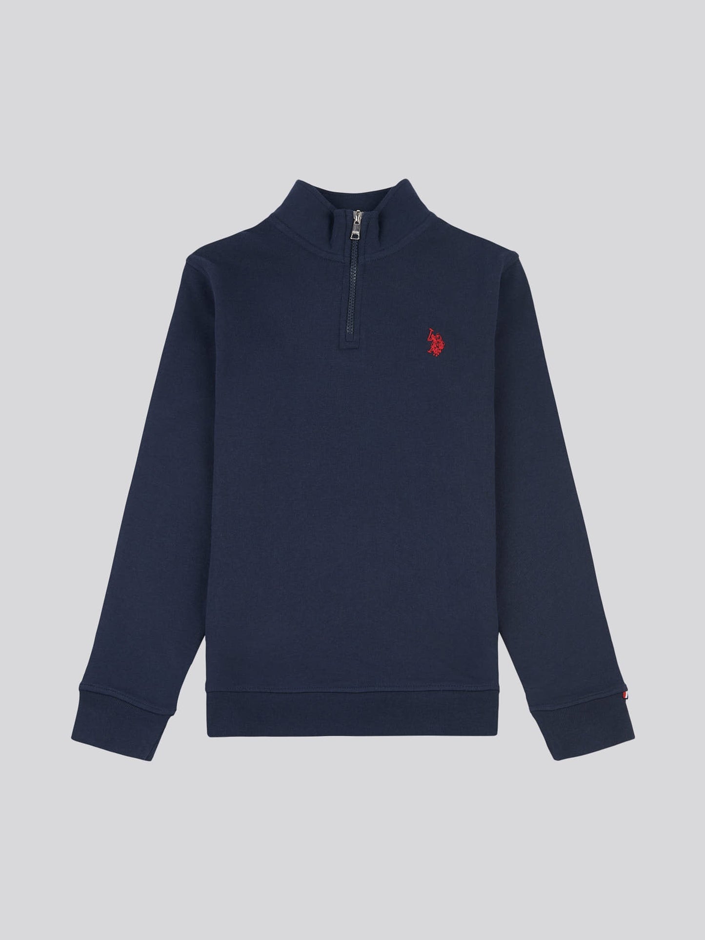 Boys Double Horsemen 1/4 Zip in Dark Sapphire Navy / Haute Red DHM