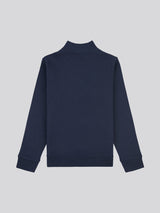 Boys Double Horsemen 1/4 Zip in Dark Sapphire Navy / Haute Red DHM