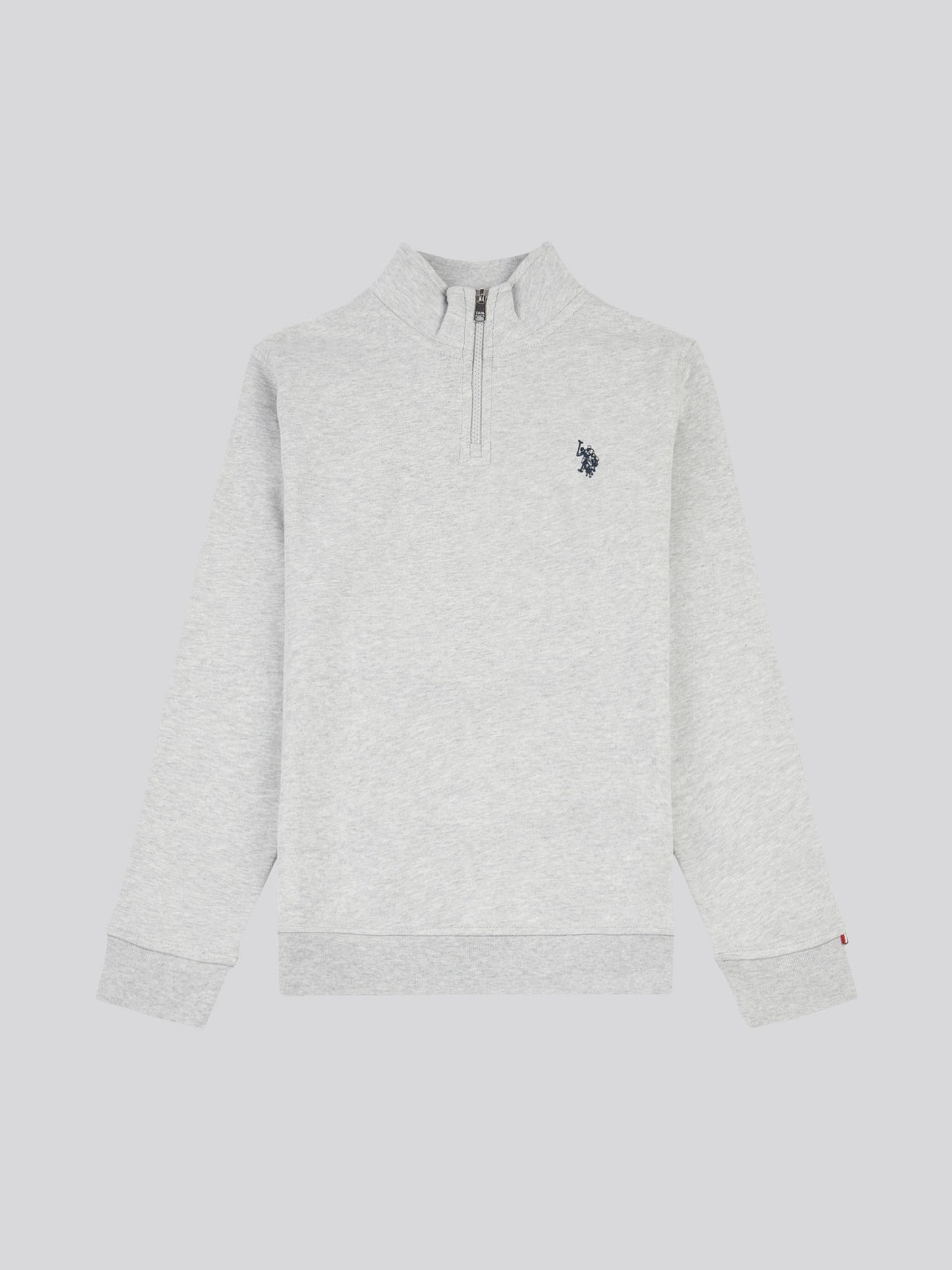 Boys Double Horsemen 1/4 Zip in Mid Grey Marl