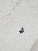Boys Double Horsemen 1/4 Zip in Mid Grey Marl