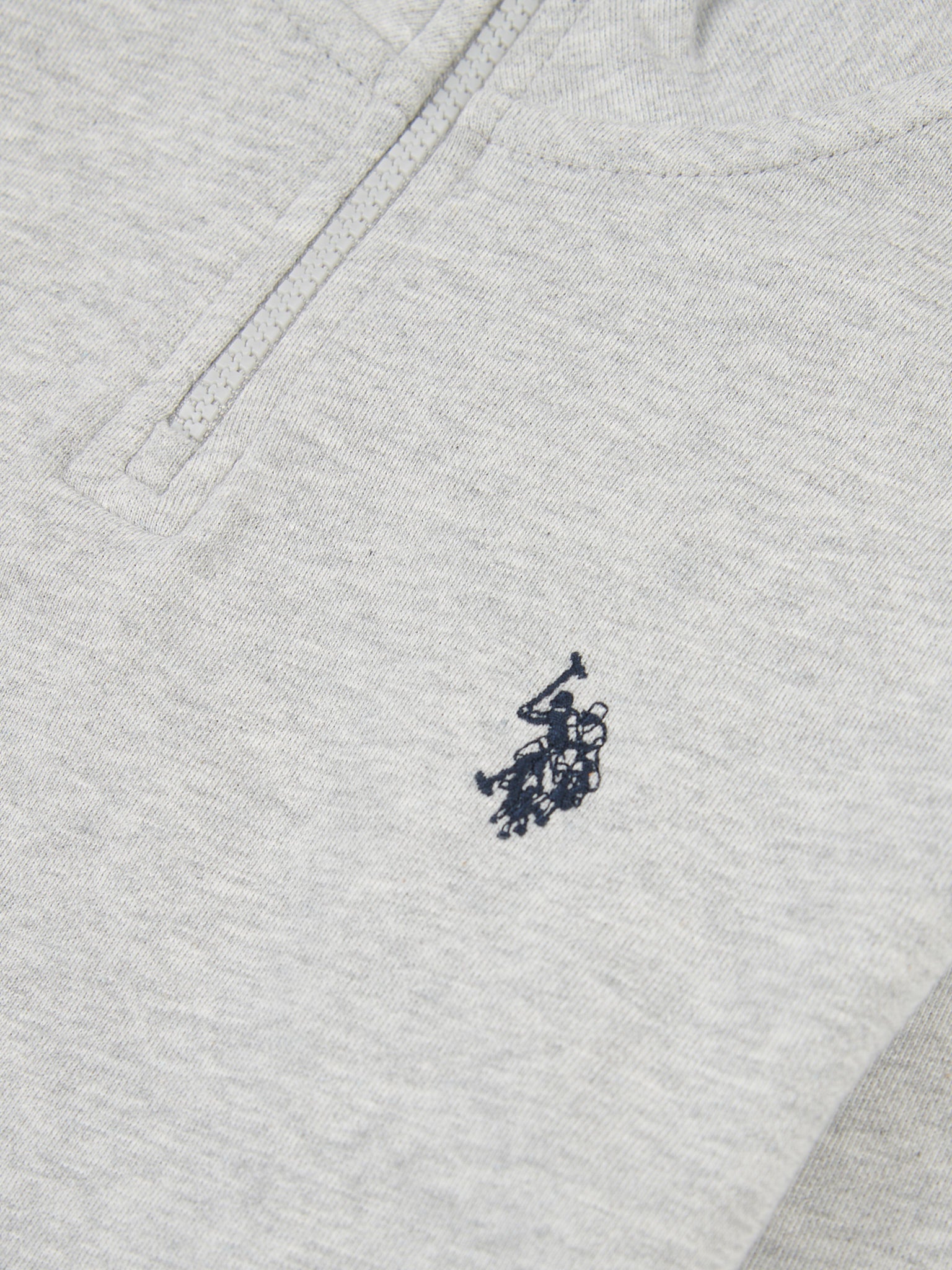 Boys Double Horsemen 1/4 Zip in Mid Grey Marl
