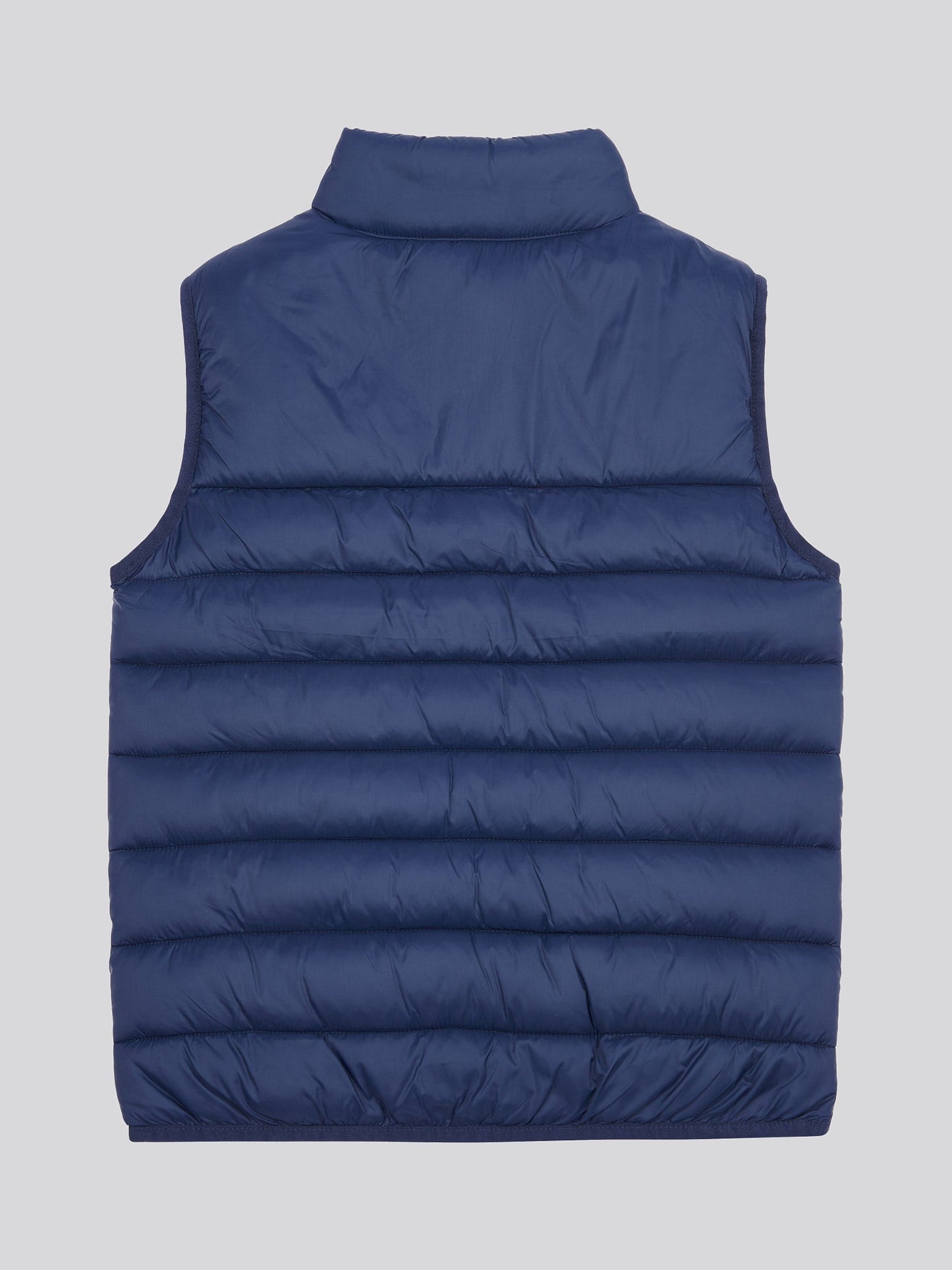 Boys Panelled Quilted Gilet in Dark Sapphire Navy / Haute Red DHM