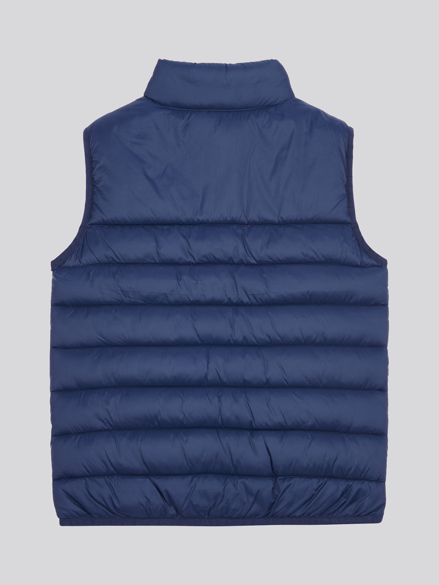 Boys Panelled Quilted Gilet in Dark Sapphire Navy / Haute Red DHM