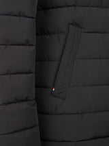 Boys Lightweight Quilt Hooded Puffer Jacket in Black