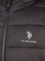 Boys Hooded Quilted Jacket in Black