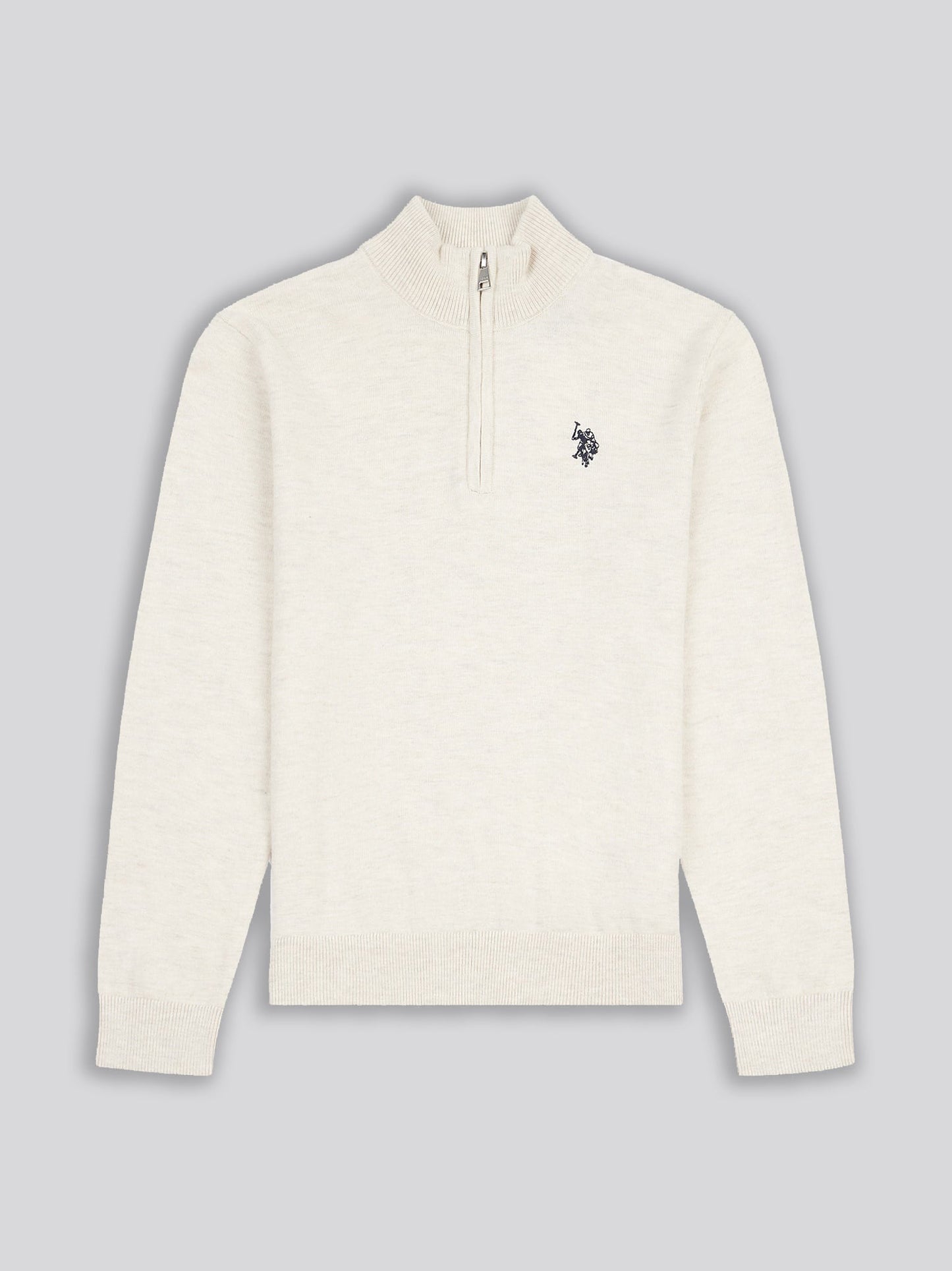 Boys Knitted Funnel Neck in Birch Marl